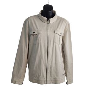 Linksoul Men's Beige Soft Zip Up Lined Jacket Size Small